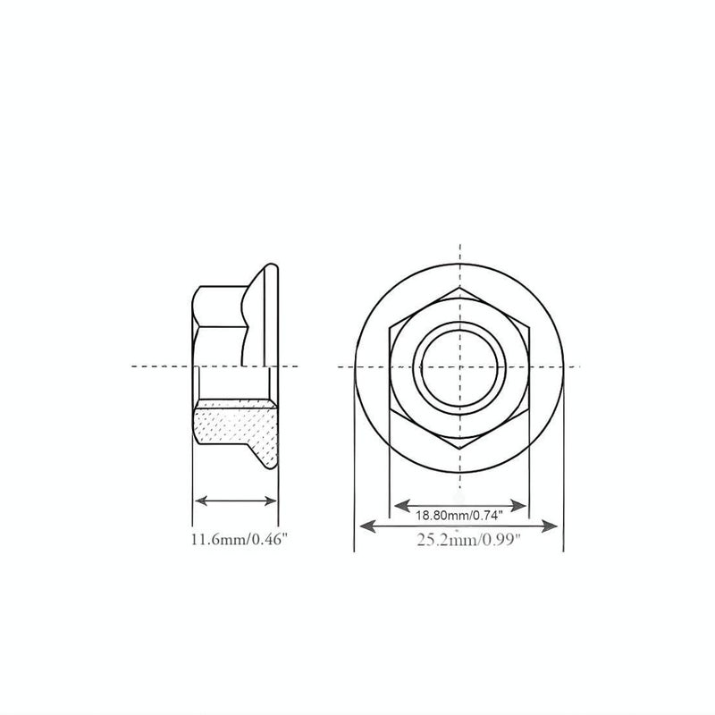 heyday 1/2-13 Serrated Flange Hex Lock Nuts 10 Pcs 304 Stainless Steel 18-8, Full Thread, Hex Drive, Bright Finish - Image 2